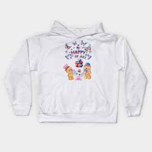 American Kids celebrate 4th July Kids Hoodie